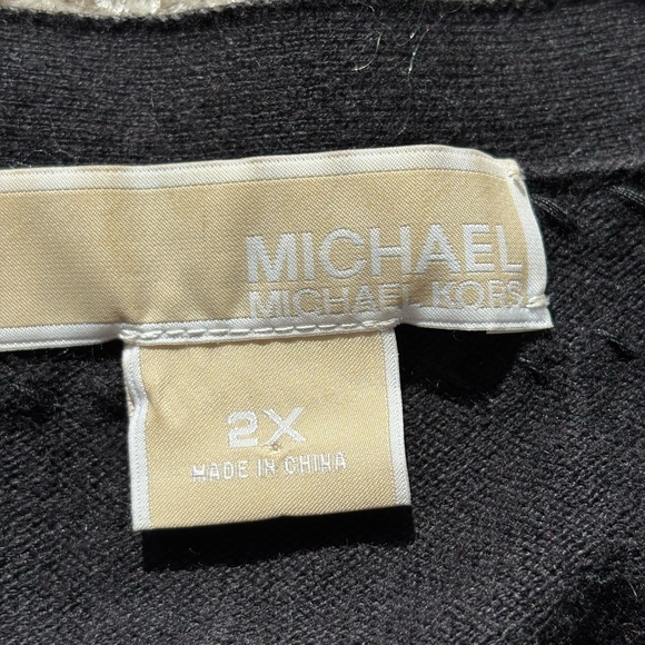 Michael Kors Black Cardigan with Gold Chain Trim – Size 2x - Picture 5 of 9